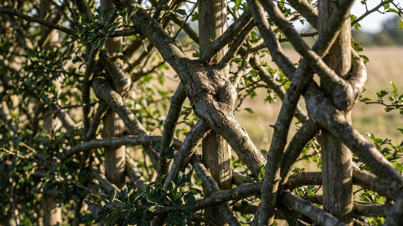 Les anciens tressaient leurs haies comme ça : plus besoin de clôture, rien ne passait