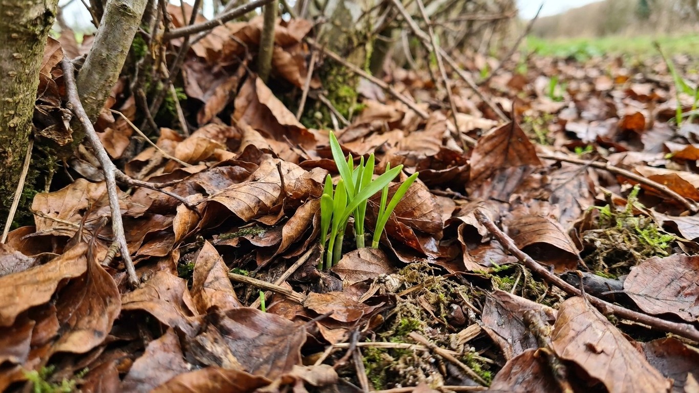 Ces feuilles mortes que vous laissez sur votre haie de hêtre en avril sont en train d'étouffer tout ce qui essaie de pousser