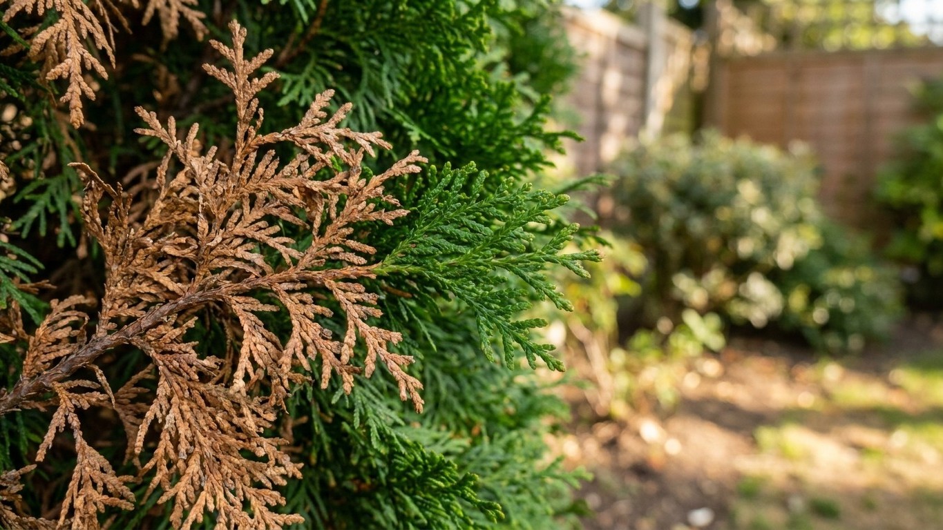 Je taillais mes thuyas à midi en avril : j'ai compris trop tard pourquoi des branches entières ont bruni pour toujours