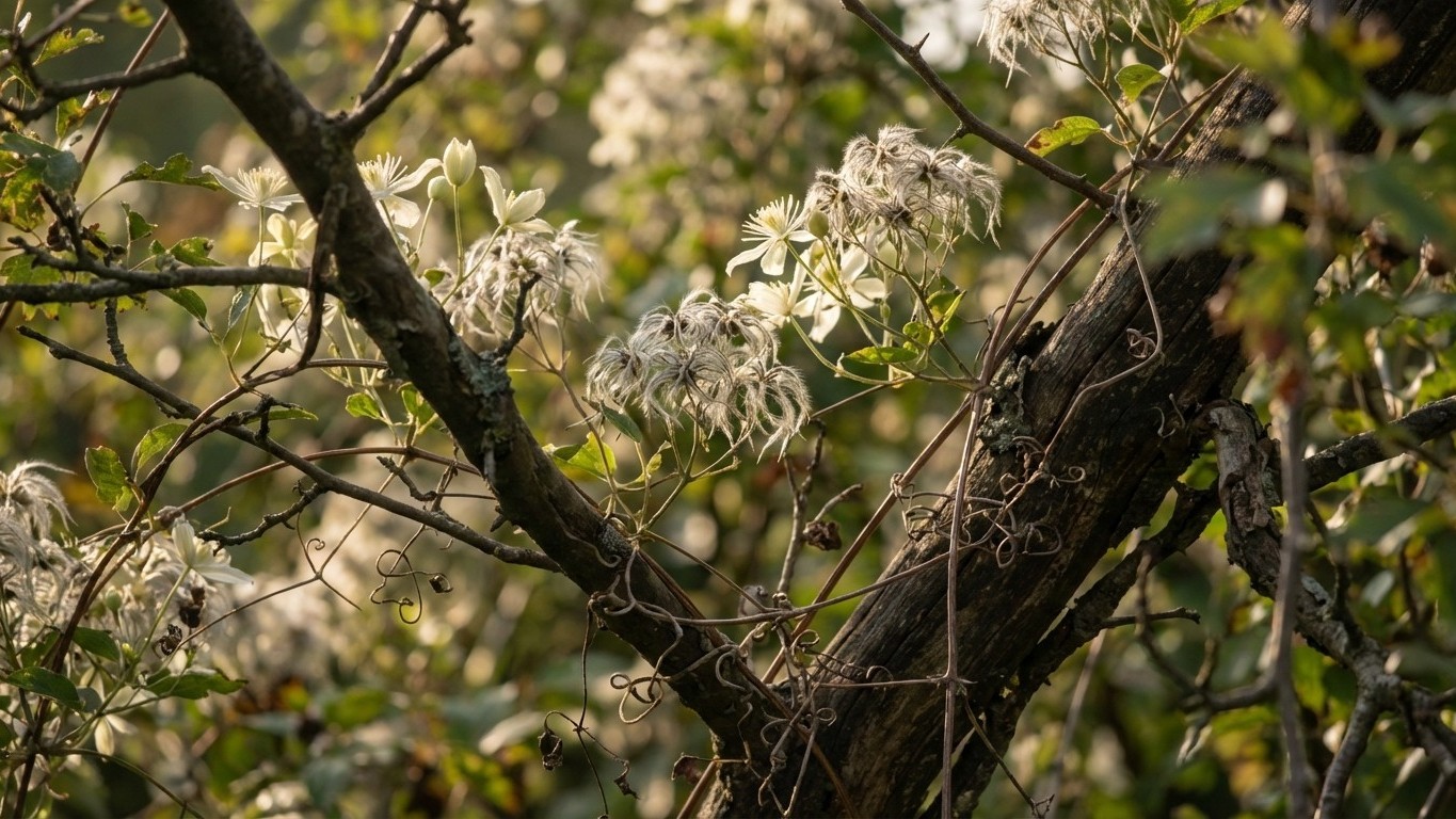 « Ma haie champêtre était pleine de trous » : ces 2 grimpantes enroulées entre les arbustes ont tout comblé en un été