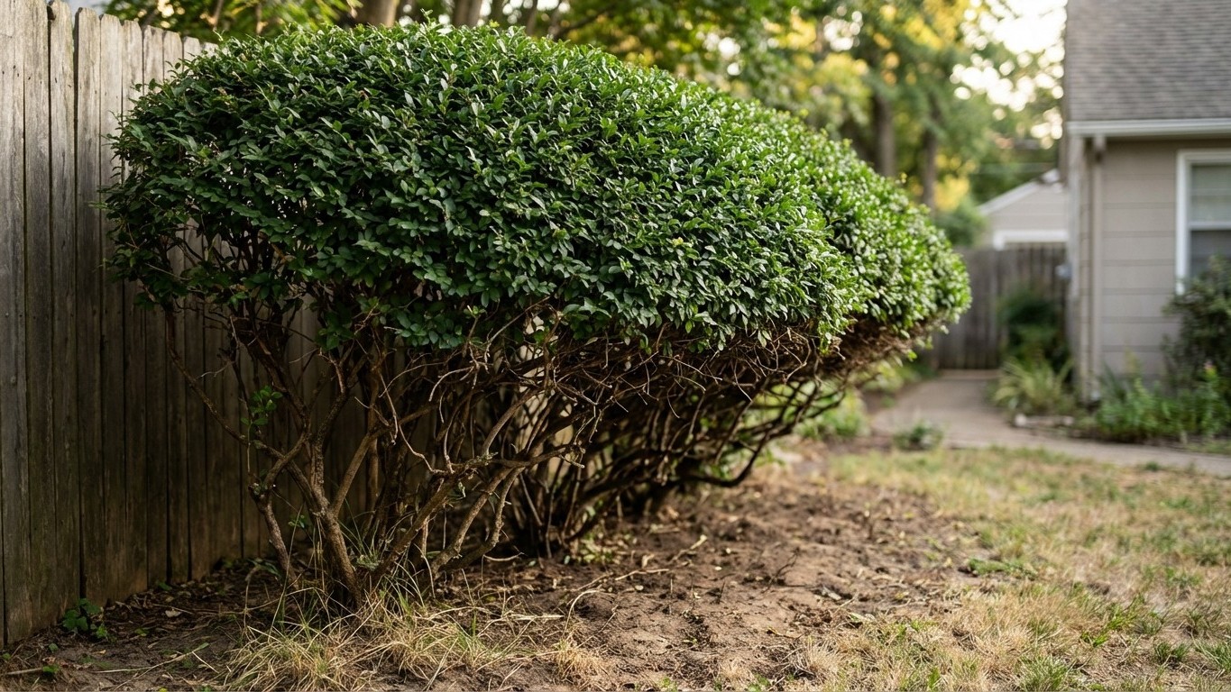 Votre haie de troène est dégarnie en bas ? Cette technique oubliée force de nouvelles branches à pousser depuis la tige