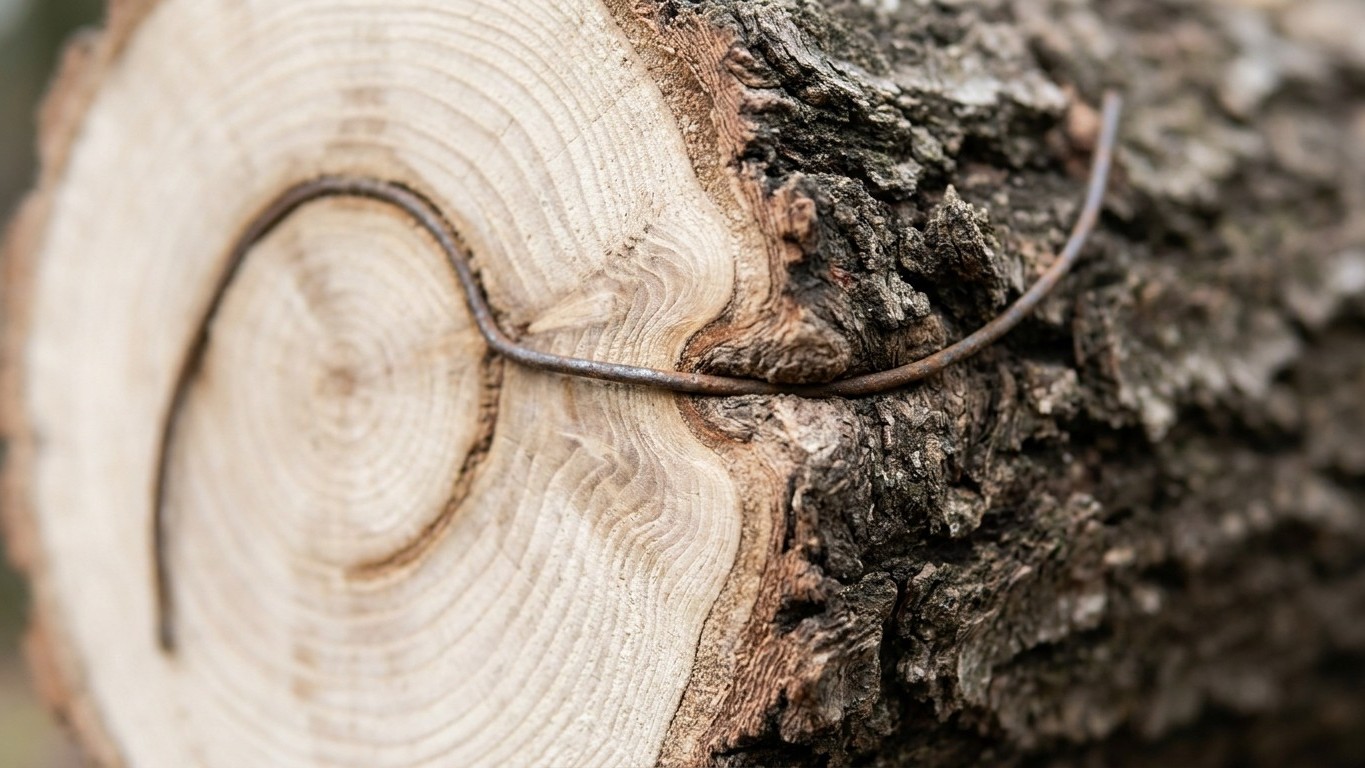 J'ai planté ma haie il y a 3 ans : en taillant une branche morte, j'ai vu le fil de fer qui l'étranglait depuis le premier...