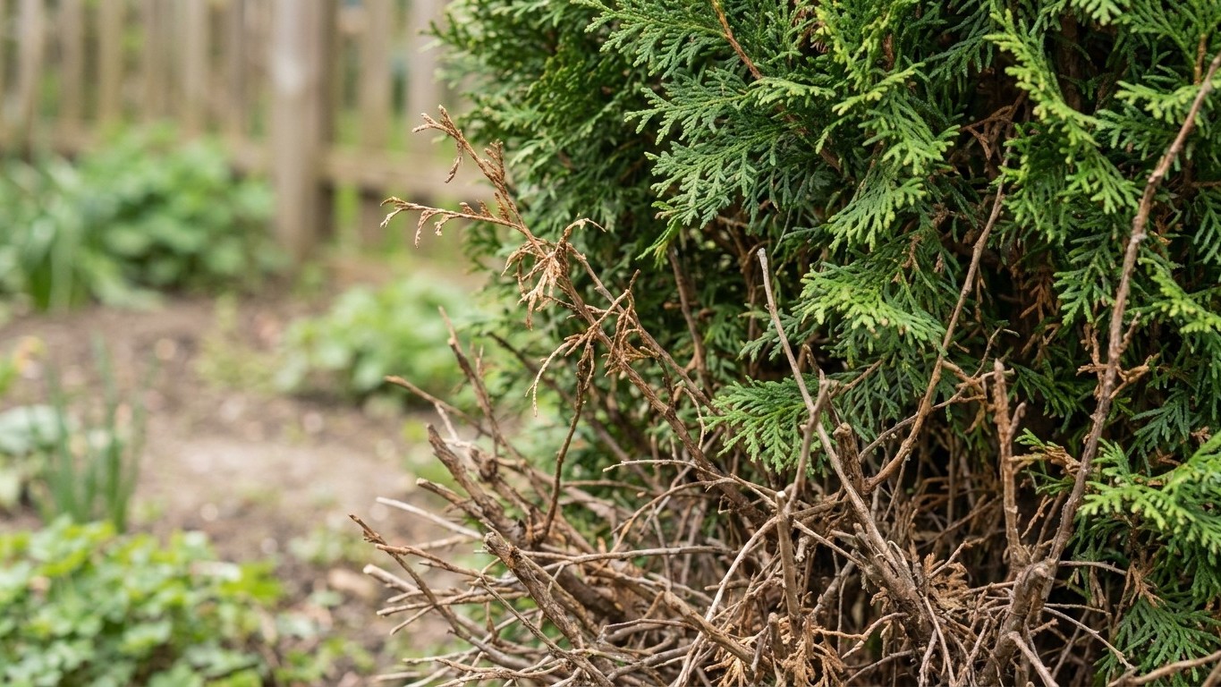 Je taillais mes thuyas bien droits chaque printemps : deux ans plus tard, en écartant les branches du bas, j'ai compris qu...
