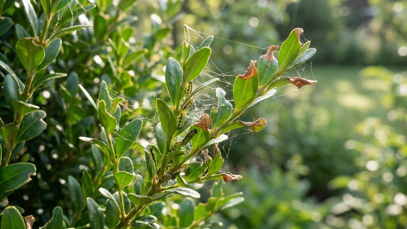 Ma haie de buis était encore verte lundi : le dimanche suivant, il ne restait que des branches nues et c'était déjà trop tard
