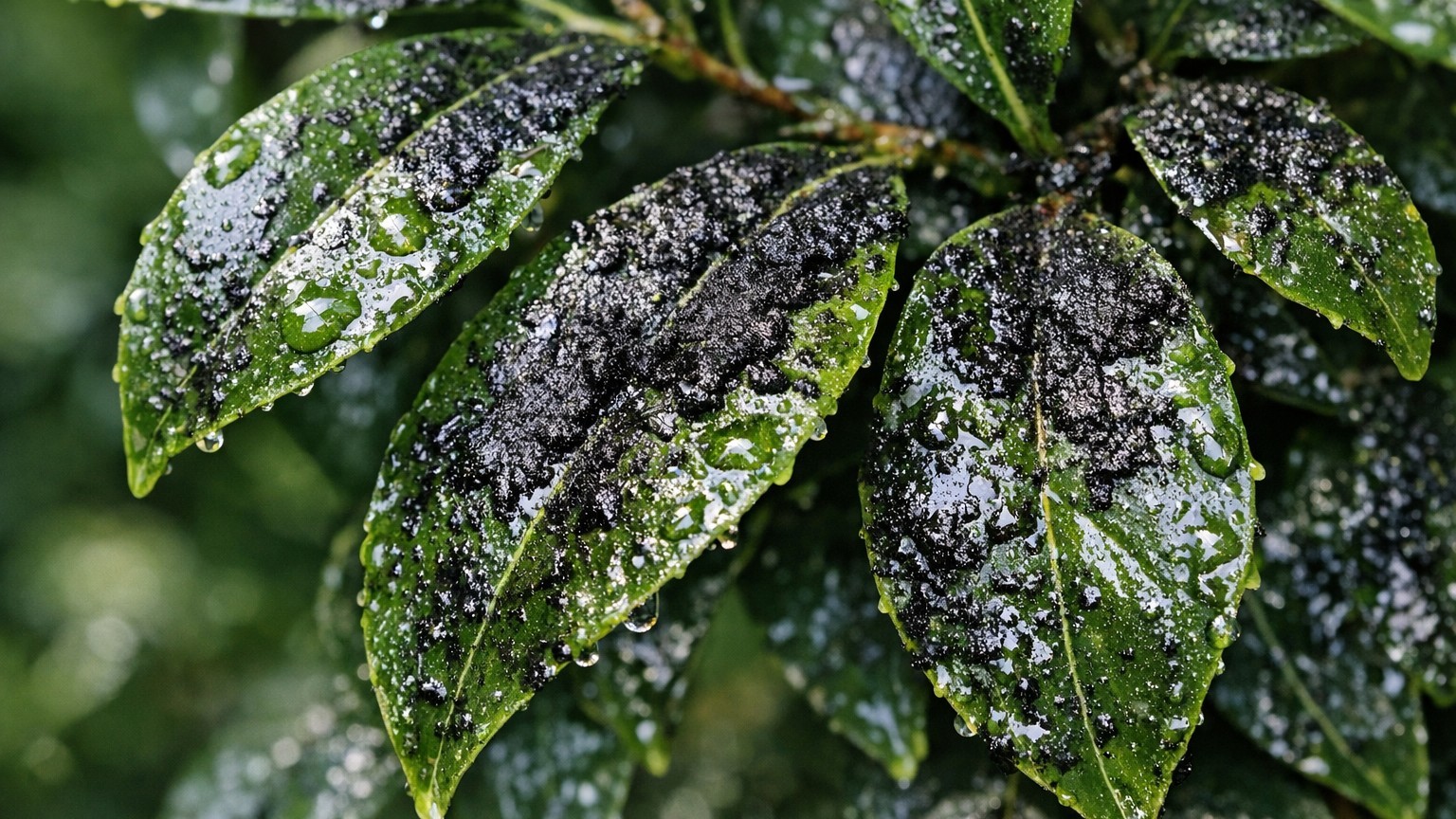 J'ai étalé du compost frais au pied de ma haie de troènes : dix jours plus tard, chaque feuille était poisseuse et noire