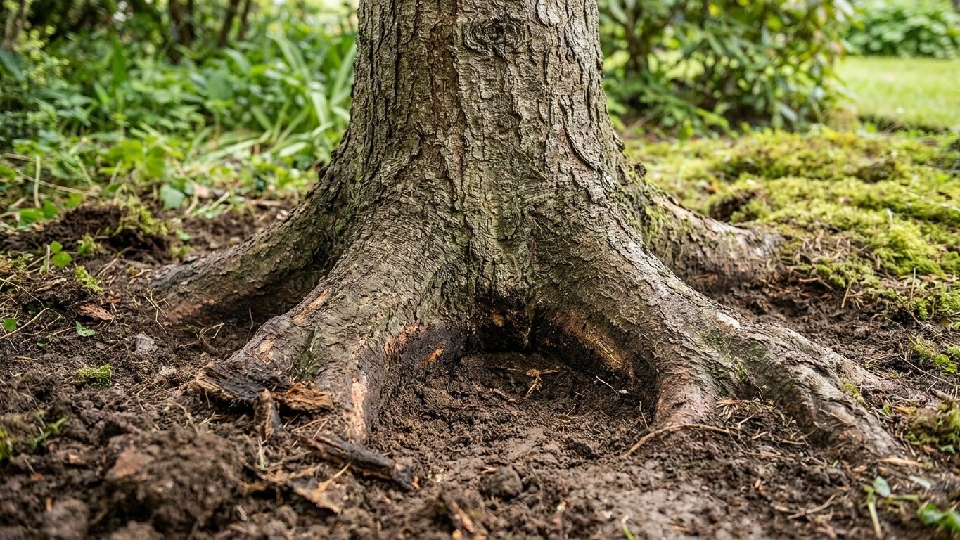 J'ai remblayé la terre du terrassement contre ma haie de thuyas juste pour niveler le terrain : deux printemps plus tard, ...