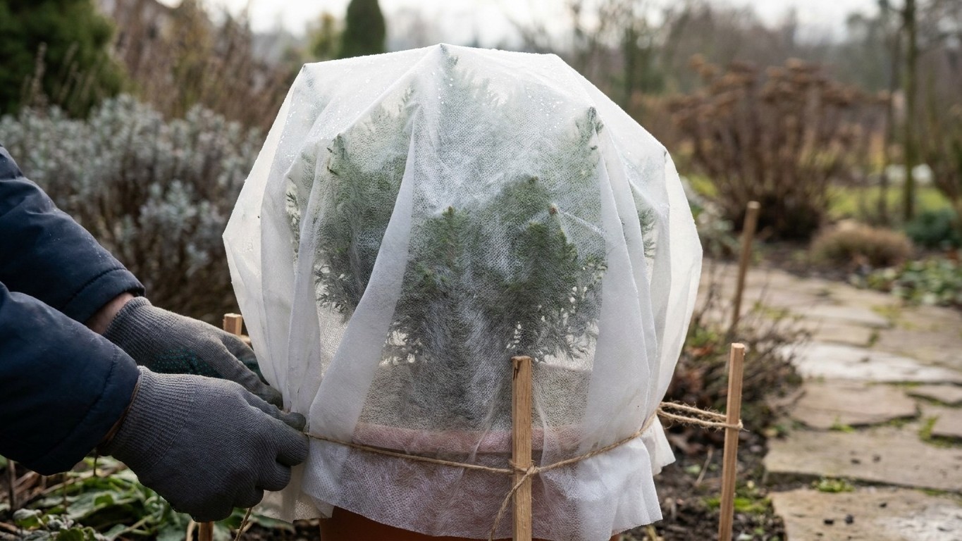 Comment installer un voile d'hivernage : la technique pour éviter qu'il s'envole