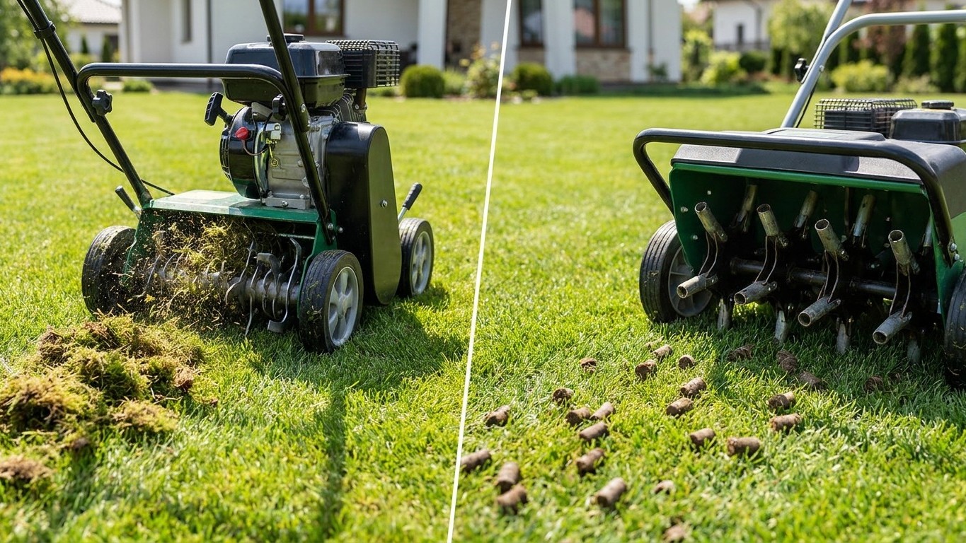 Difference scarification aeration : deux outils, deux profondeurs, deux resultats