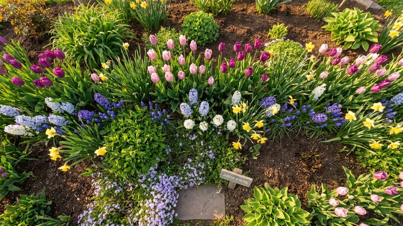 Massif bulbes printaniers idées : 8 compositions testées pour un jardin sans trou