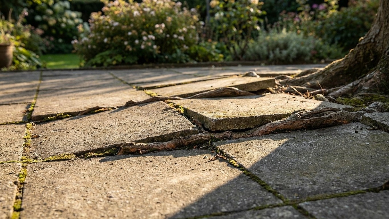 Mon voisin a vu les dalles de sa terrasse se soulever et m'a dit : « t'as regardé sous ta haie ? » (il n'avait pas besoin ...