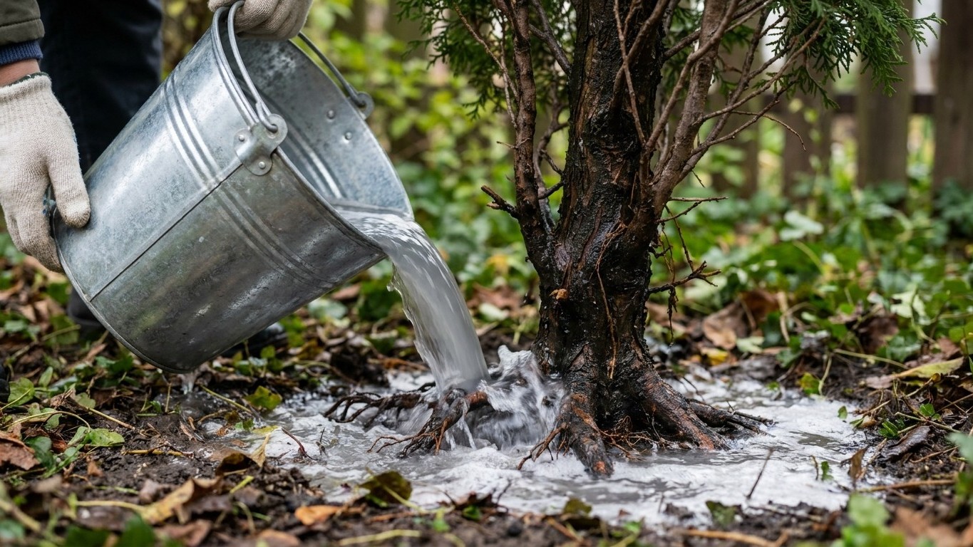 Mon voisin ne vide jamais son seau de lavage au pied de sa haie de thuyas et ce n'est pas pour économiser l'eau