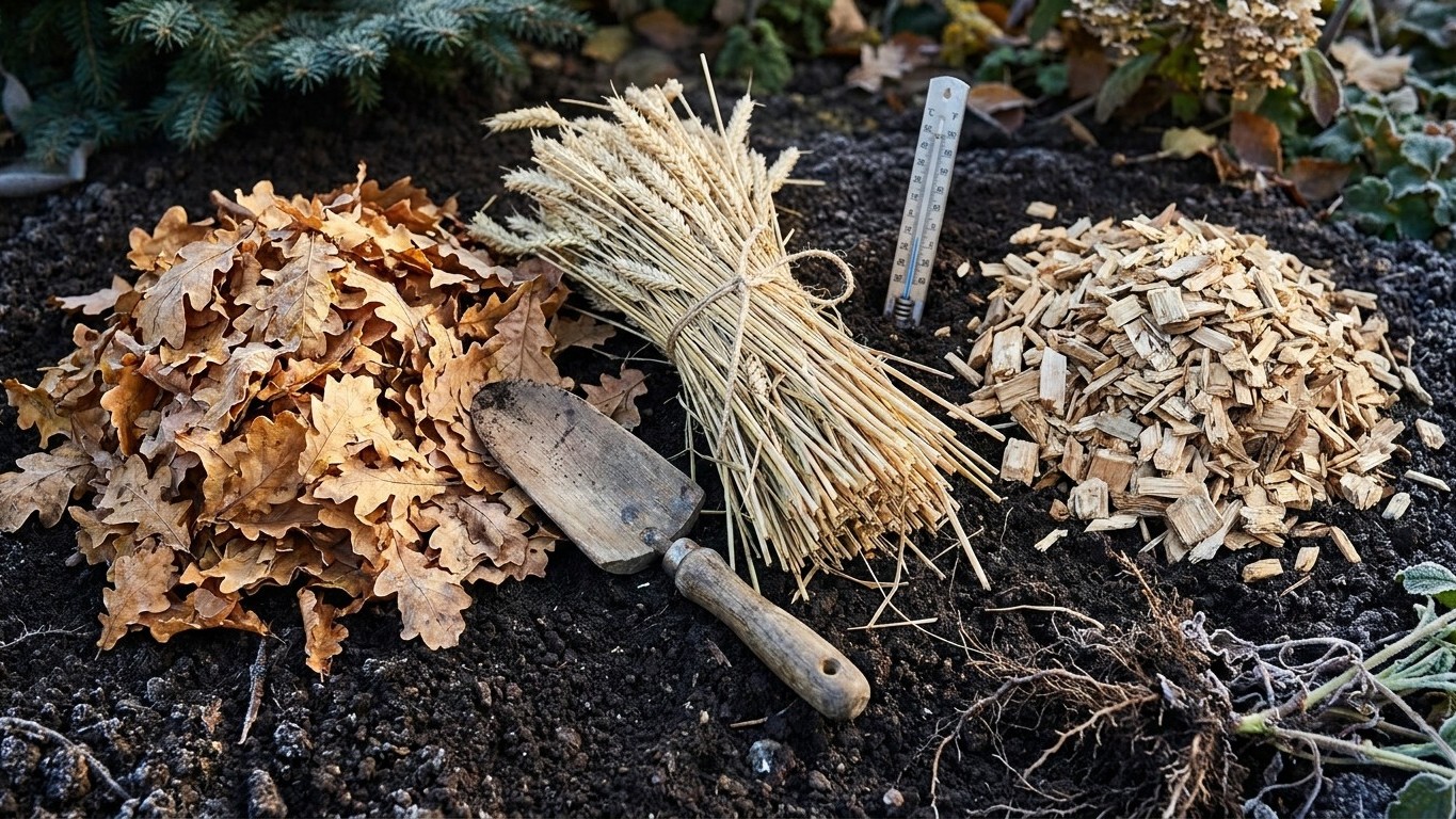 Quel paillis pour protéger du gel : comparatif feuilles mortes, paille et copeaux de bois
