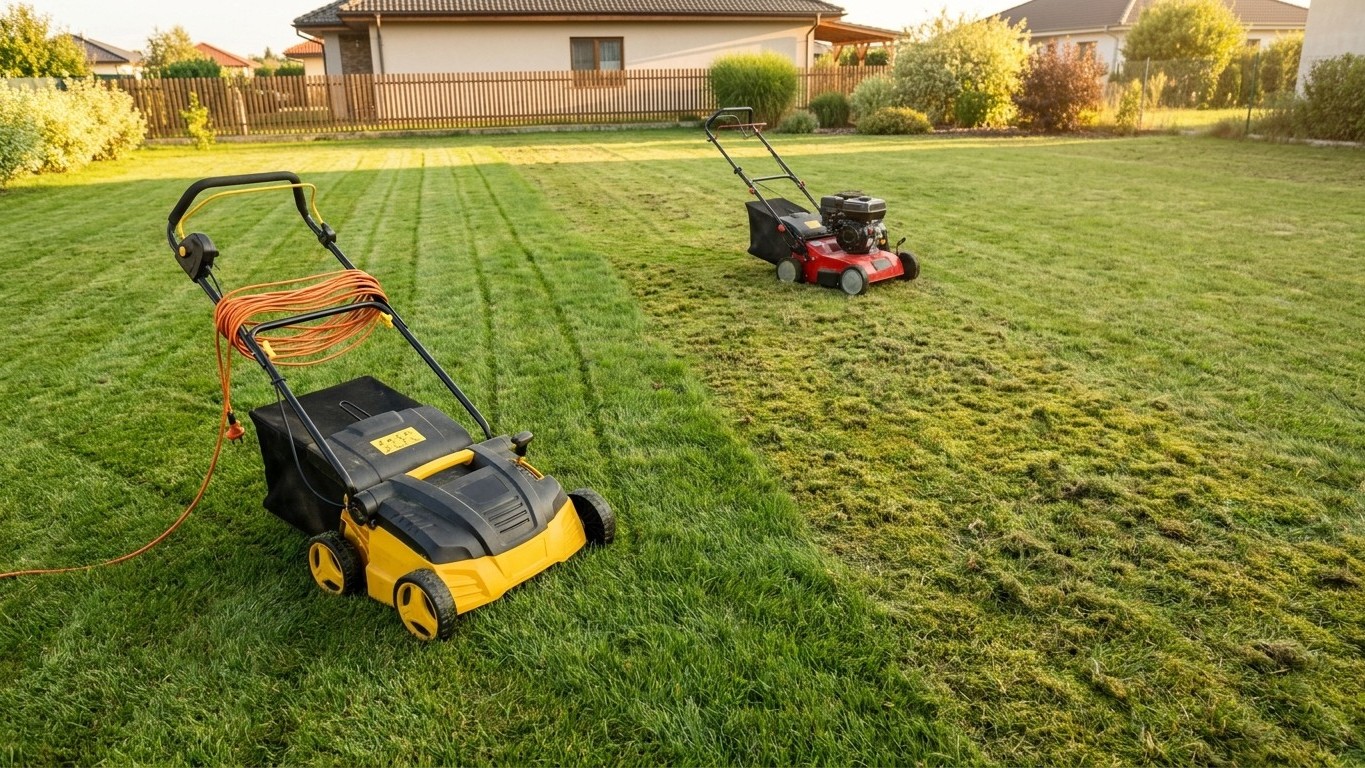 Scarificateur electrique ou thermique : le vrai match pour un terrain de 500 m²