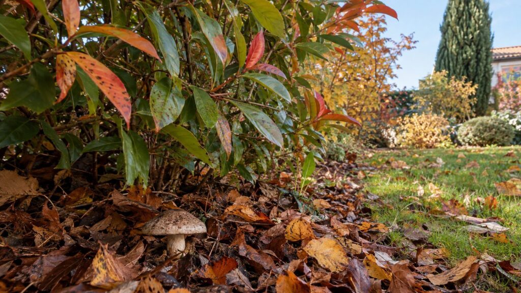 Un champignon qui hiverne dans les feuilles mortes