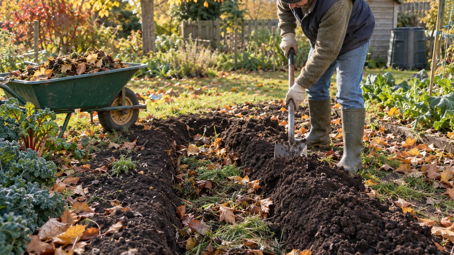 Feuilles mortes en enfouissement direct : méthode, dosage et délais