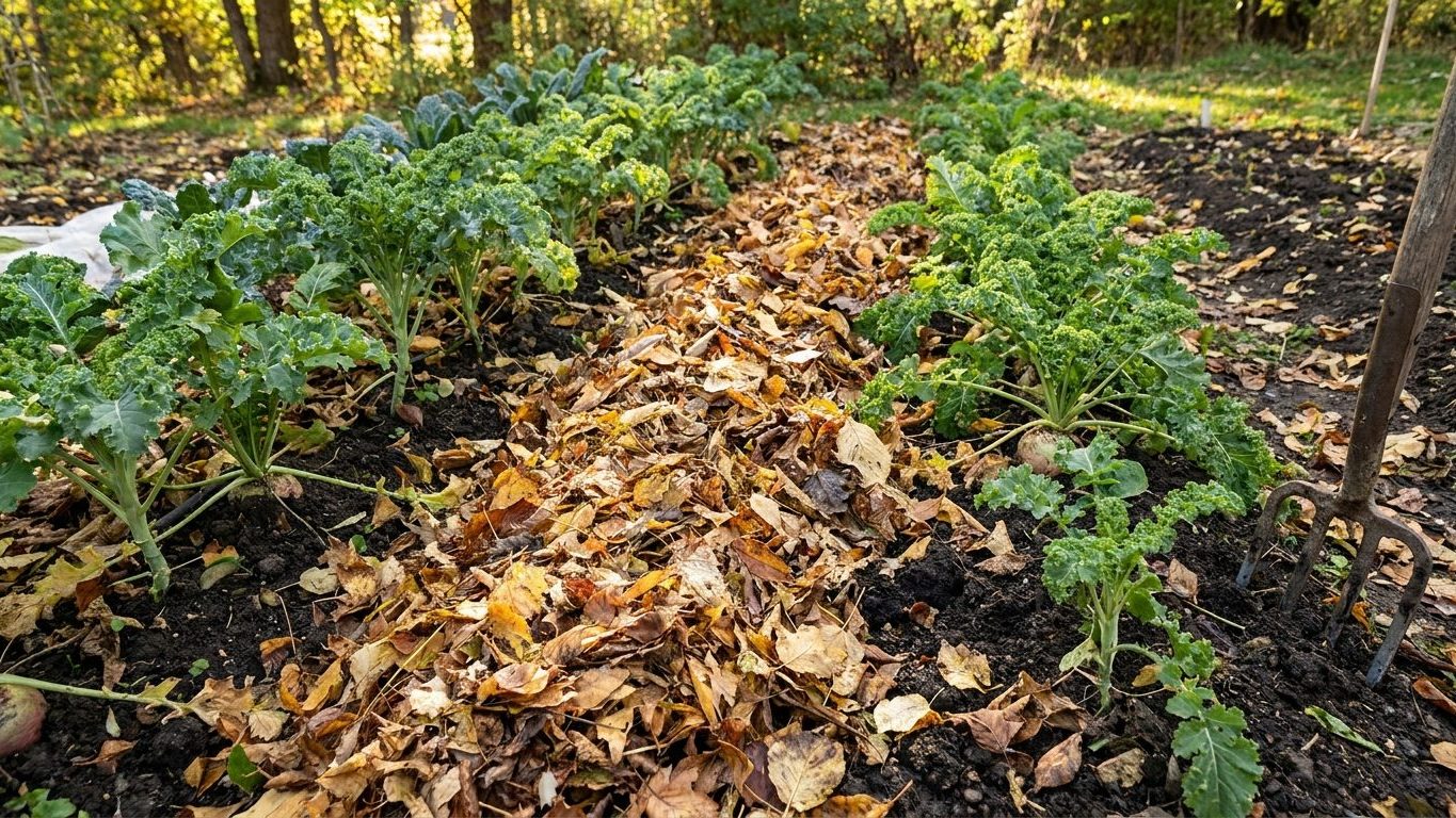 Feuilles mortes en paillage du potager : méthode, dosage et délais