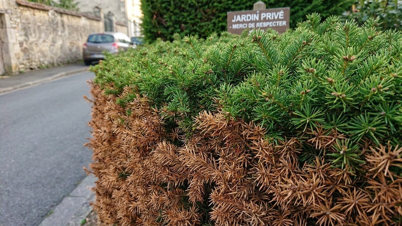 « Je pensais que mes thuyas manquaient d'eau côté rue » : pourquoi les plaques brunes s'arrêtent toujours à la même hauteur
