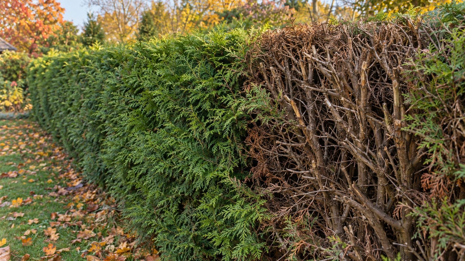 Ma haie ne repart pas après la taille : thuya marron, photinia dégarni