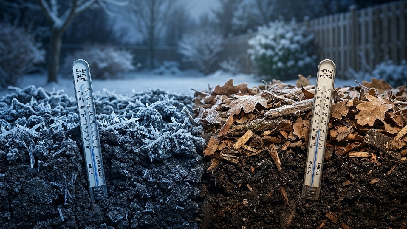 Paillage protection gel jardin : quelle épaisseur et quel matériau pour passer l'hiver sans perte