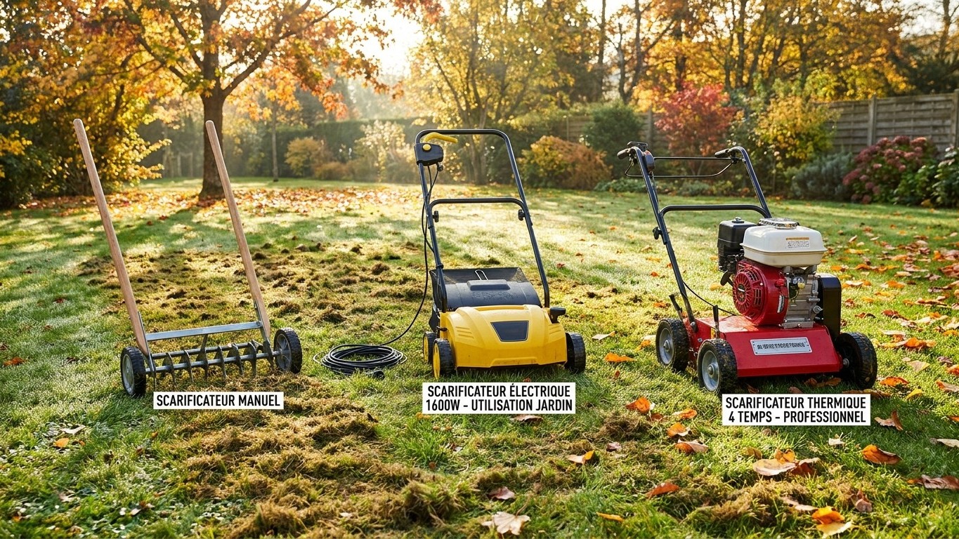 Quel scarificateur choisir pour l'automne : electrique, thermique ou manuel, le comparatif