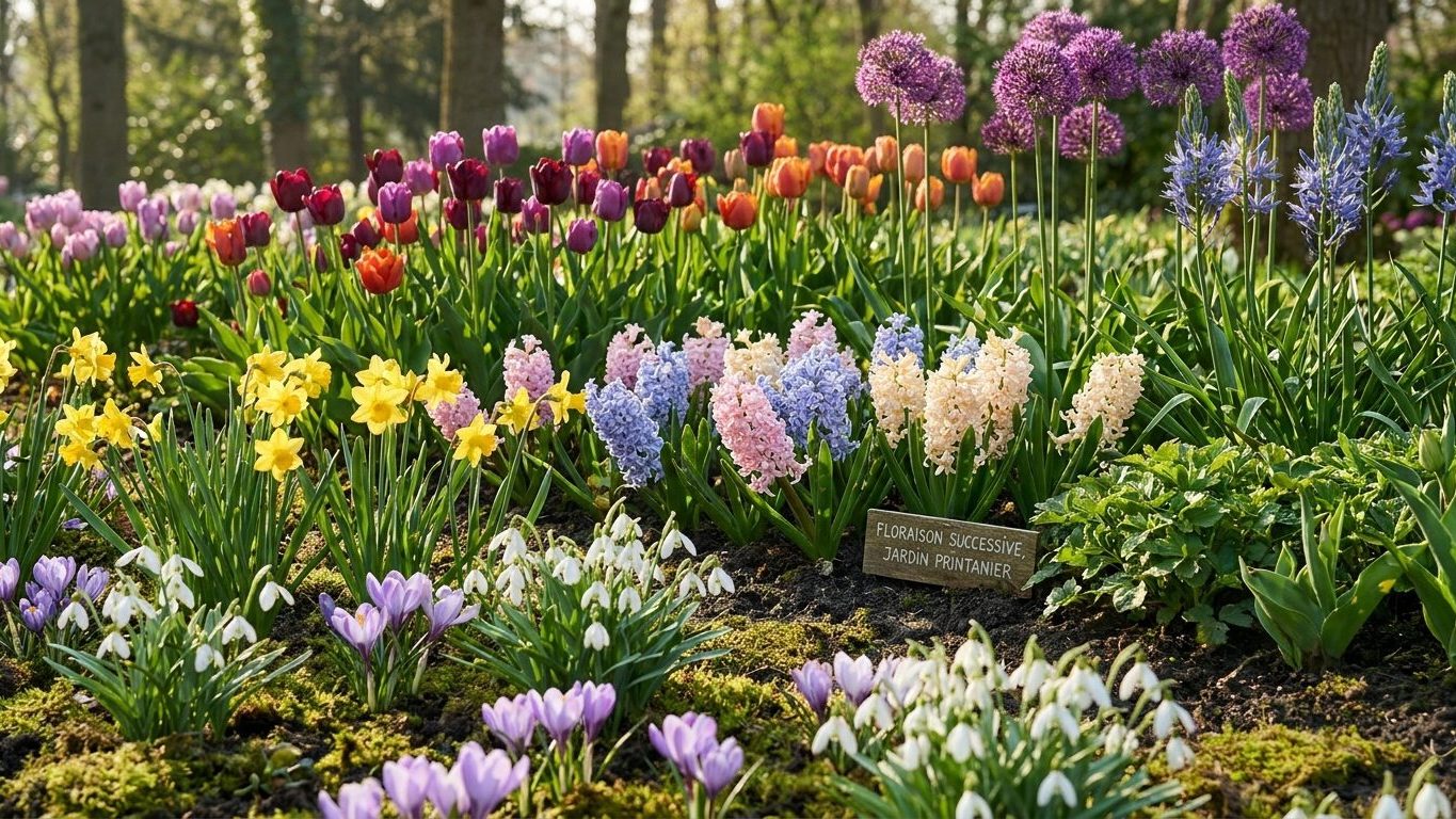 Associer bulbes au jardin : les combinaisons qui prolongent la floraison de mars à juin