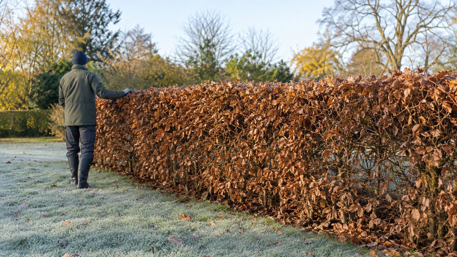 Haie de charmille en hiver : feuilles qui restent, plantation et taille