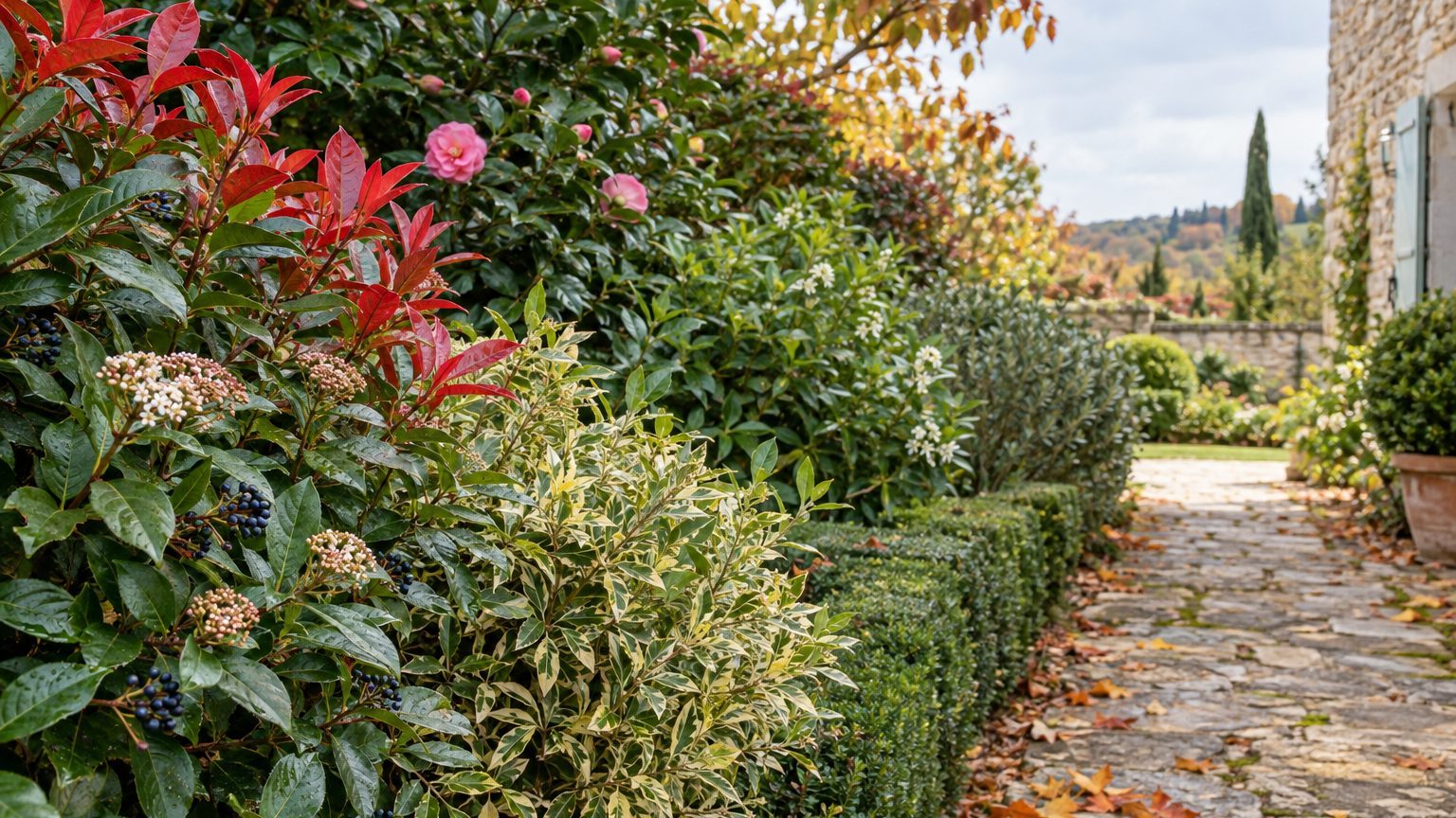 Les plus belles haies persistantes : feuillage et floraison 12 mois sur 12