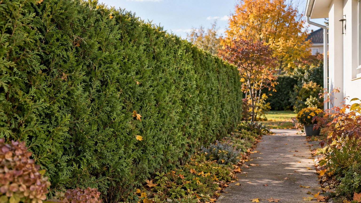 Racines de thuya et fondations : quels risques réels pour la maison, les murets et les allées