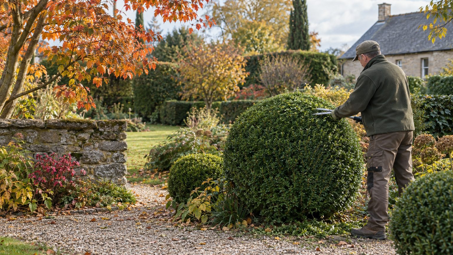 Tailler un buis en boule : période, outils, gabarit et erreurs qui le dégarnissent