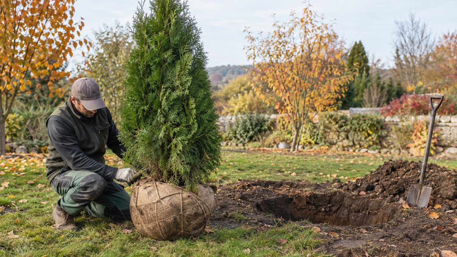 Transplanter un thuya adulte : période, taille de la motte et chances de reprise